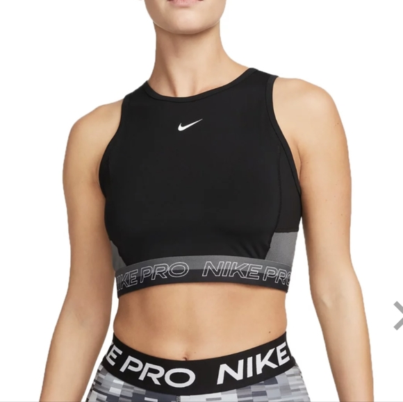 Nike Pro Dri-FIT Femme Cropped Tank Tank Top - Picture 2 of 6